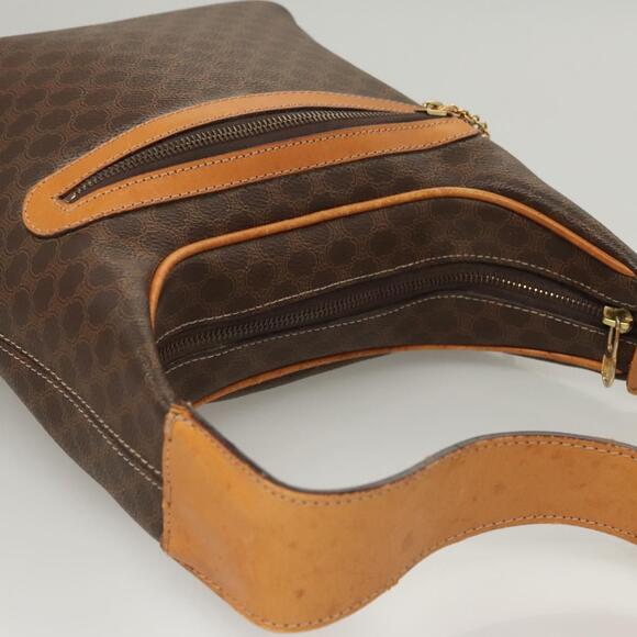 CELINE Macadam Canvas Shoulder Bag Pvc Leather Brown Gold - Picture 7 of 13